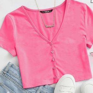 pink crop top
